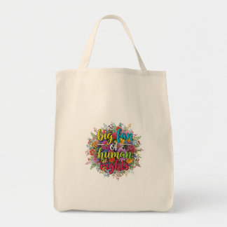 Big Fan of Human Rights Floral Design Tote Bag