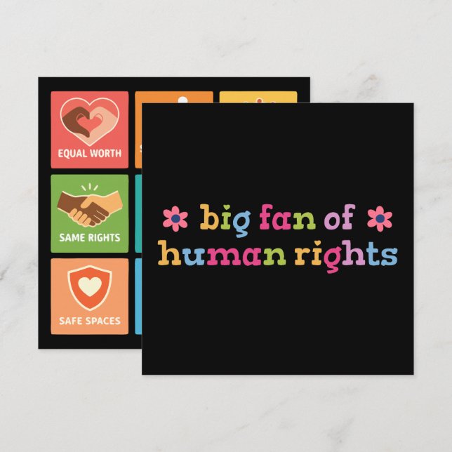 Big fan of human rights invitation (Front/Back)