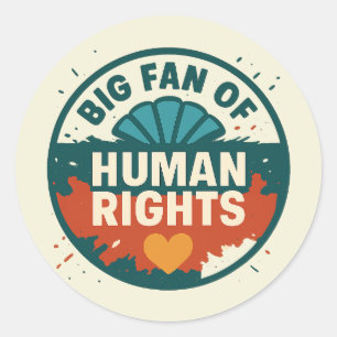 Big Fan of Human Rights – Splash Badge Classic Round Sticker