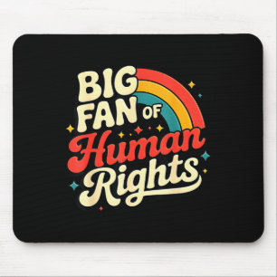 Big fan of human rights vintage rainbow social mouse mat