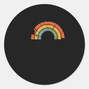 Big fan of planet earth retro 70s rainbow earth da classic round sticker