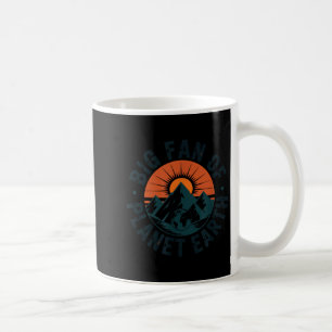 Big fan of planet earth retro 70s rainbow earth da coffee mug