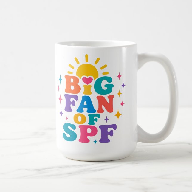 Big Fan of SPF Summer Sun Protection Coffee Mug (Right)