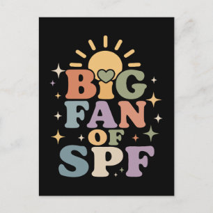 Big Fan of SPF Summer Sun Protection Holiday Postcard
