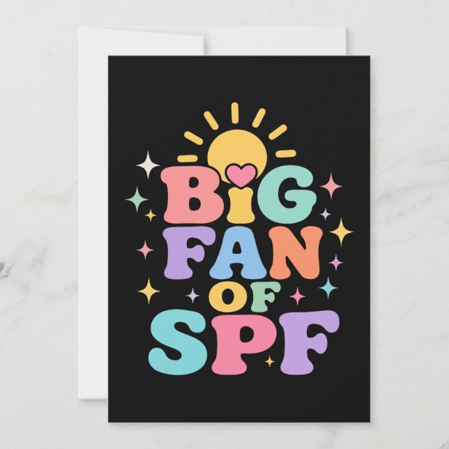 Big Fan of SPF Summer Sun Protection Invitation (Front)