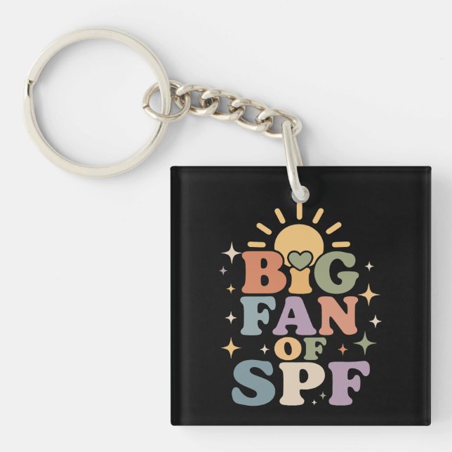Big Fan of SPF Summer Sun Protection Key Ring (Front)