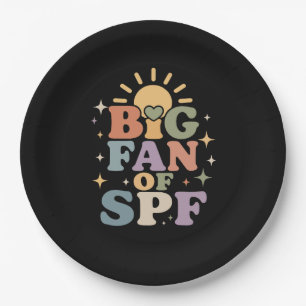Big Fan of SPF Summer Sun Protection Paper Plate