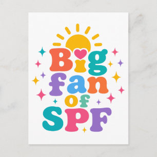 Big Fan of SPF Summer Sun Protection Postcard