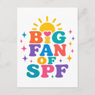 Big Fan of SPF Summer Sun Protection Postcard