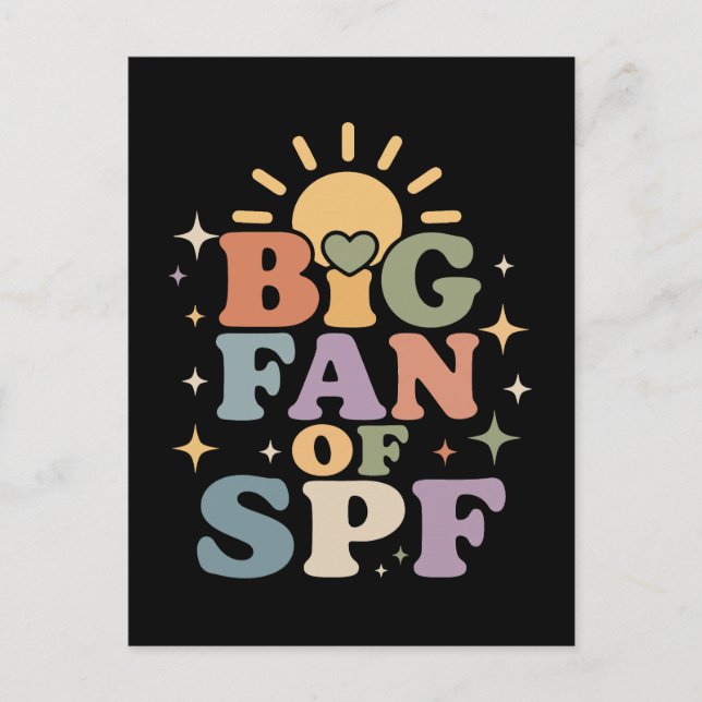 Big Fan of SPF Summer Sun Protection Postcard (Front)