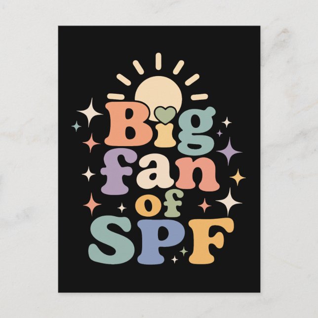 Big Fan of SPF Summer Sun Protection Postcard (Front)