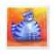 Big Fat Blue Cat - Square Magnet