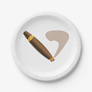 Big Fat Cuban Style Cigar Paper Plate