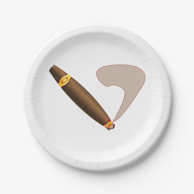 Big Fat Cuban Style Cigar Paper Plate (Front)