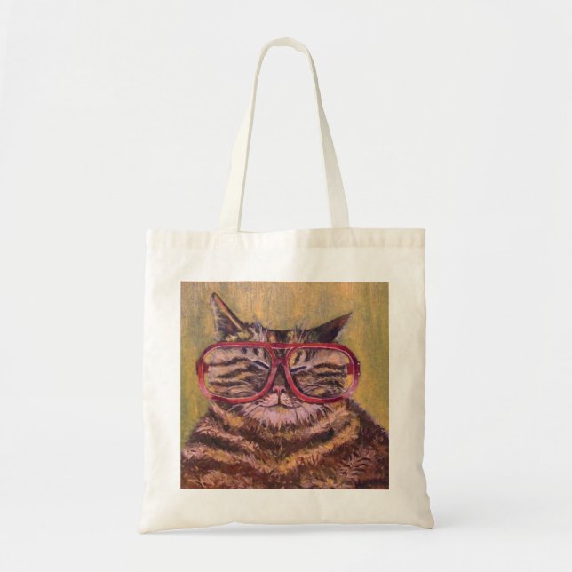 Big Fat Glasses Cat Bag (Front)