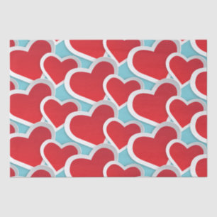 Big Fat Hearts in a Repeating Pattern Tissue Paper