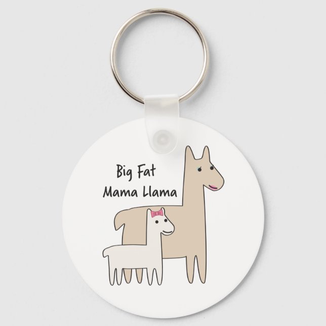 Big Fat Mama Llama Key Ring (Front)