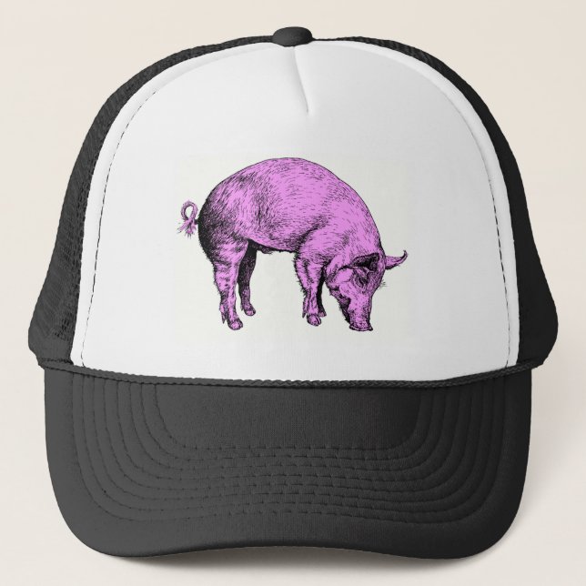 Big Fat Pink Pig Trucker Hat (Front)