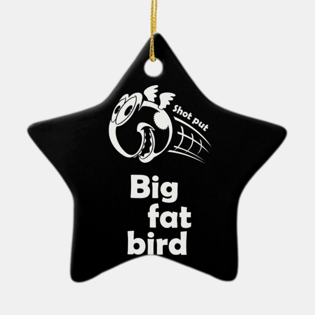 Big fat shot put bird ceramic tree decoration (Front)