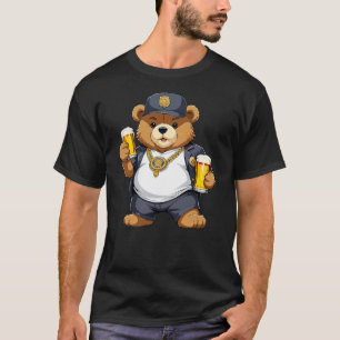 Big Fat Teddy Bear Gangster in Hip Hop Street Clot T-Shirt