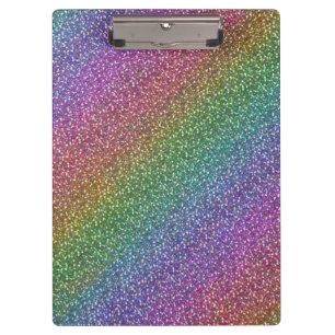 Big Faux Glitter Sparkles Shiny Rainbow Clipboard