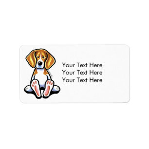 Big Feet Beagle Off-Leash Art™ Medium Label