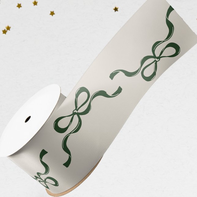 Big Festive Bows Green Christmas Holiday Satin Ribbon (Creator Uploaded)