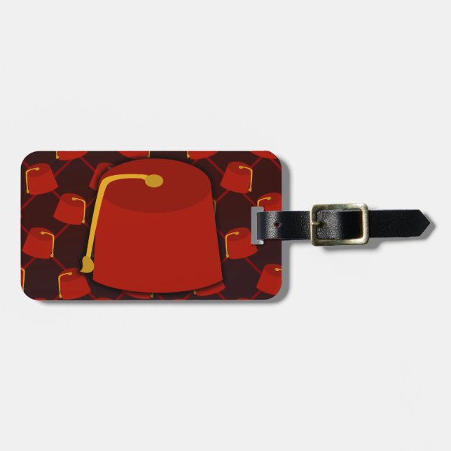 Big Fez Little Fez Luggage Tag (Front Horizontal)