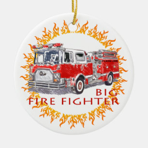 Big Firefighter Firetruck ornament