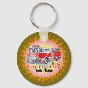 Big Firetruck firefighter  Key Ring
