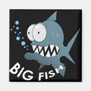 Big Fish - 2 Inch Square Magnet Magnet