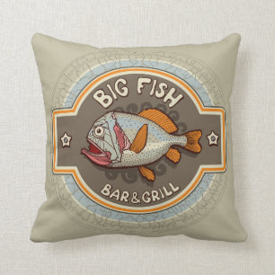 Big Fish Bar And Grill Poster Cushion