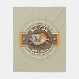 Big Fish Bar And Grill Poster Fleece Blanket