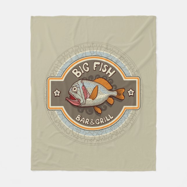Big Fish Bar And Grill Poster Fleece Blanket (Front)