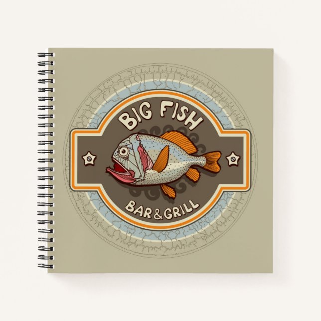 Big Fish Bar And Grill Poster Notebook (Front)