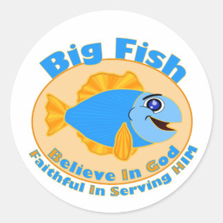 Big Fish Believe in God Classic Round Sticker