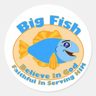 Big Fish Believe in God Classic Round Sticker
