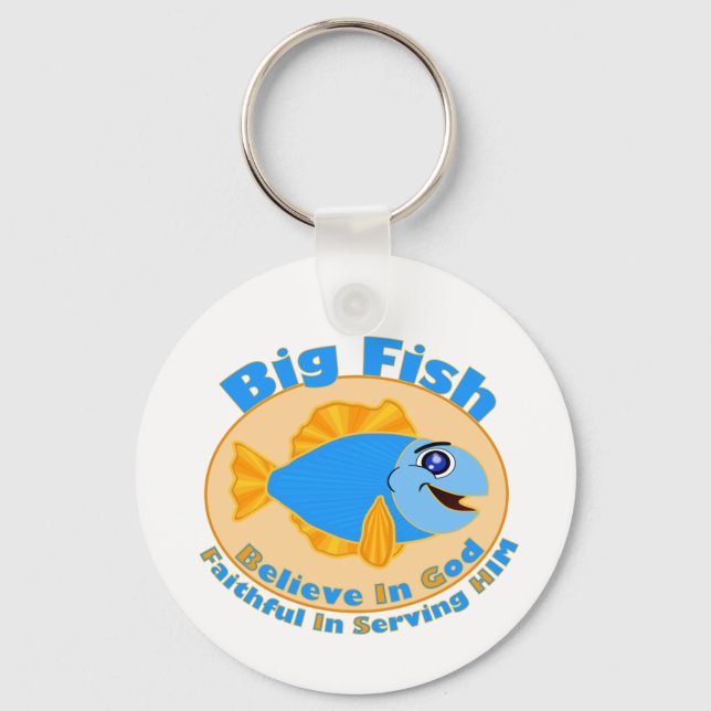 Big Fish Believe in God Key Ring (Front)
