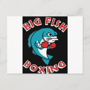 BIG FISH BOXING,BOXING,FISH,FIGHTING FISH,BOXERS, POSTCARD