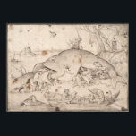 Big Fish Eat Little Fish by Pieter Bruegel Poster<br><div class="desc">Big Fish Eat Little Fish by Pieter Bruegel the Elder, 1556, is a pen and brown ink drawing of swarms of big fish eating smaller fish that in turn eat smaller fish. A group of fishermen carve up a gargantuan fish devouring them all. This composition shows the likely influence of...</div>