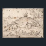 Big Fish Eat Little Fish by Pieter Bruegel Poster<br><div class="desc">Big Fish Eat Little Fish by Pieter Bruegel the Elder, 1556, is a pen and brown ink drawing of swarms of big fish eating smaller fish that in turn eat smaller fish. A group of fishermen carve up a gargantuan fish devouring them all. This composition shows the likely influence of...</div>