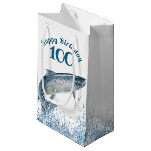 Big Fish In Water 100th Birthday Small Gift Bag