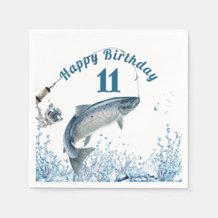 Big Fish In Water 11th Birthday Party Napkins
