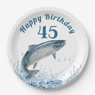 Big Fish In Water 45th Birthday Party Paper Plate