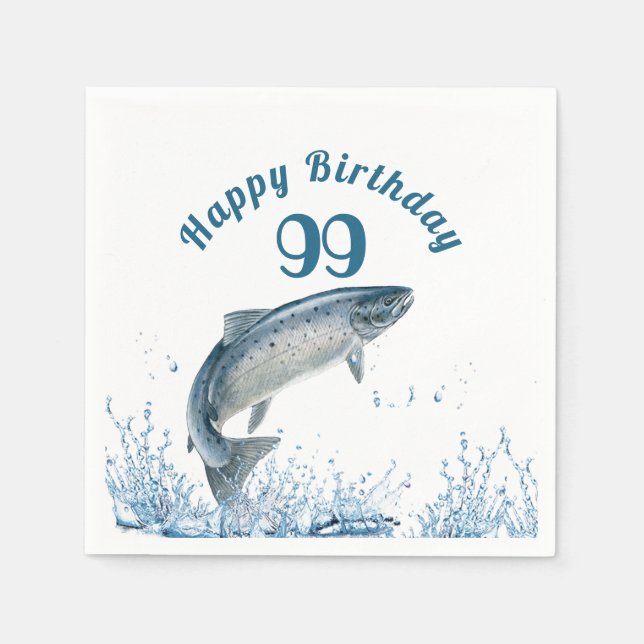 Big Fish In Water 99th Birthday Napkin (Front)