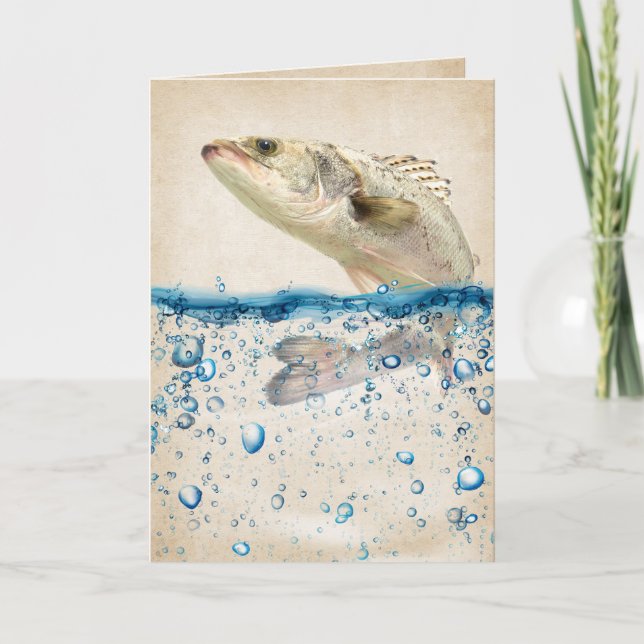 Big Fish in water birthday Card (Front)