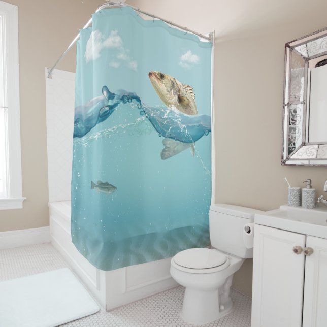 Big Fish in Water Shower Curtain (In Situ)