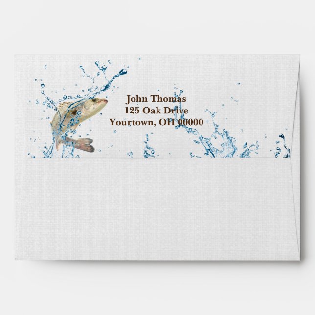 big fish jumping in water envelope (Back (Top Flap))