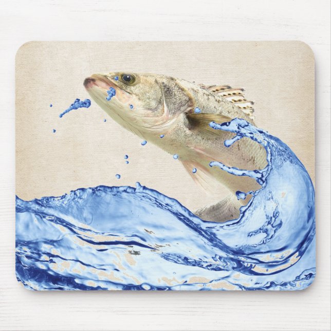 big fish jumping out of water mouse mat (Front)