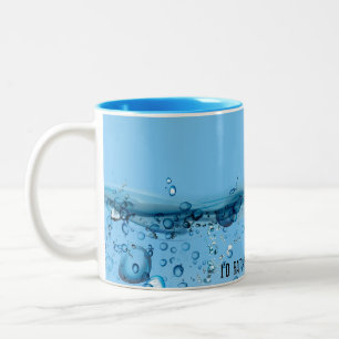 big fish jumping out of water Two-Tone coffee mug